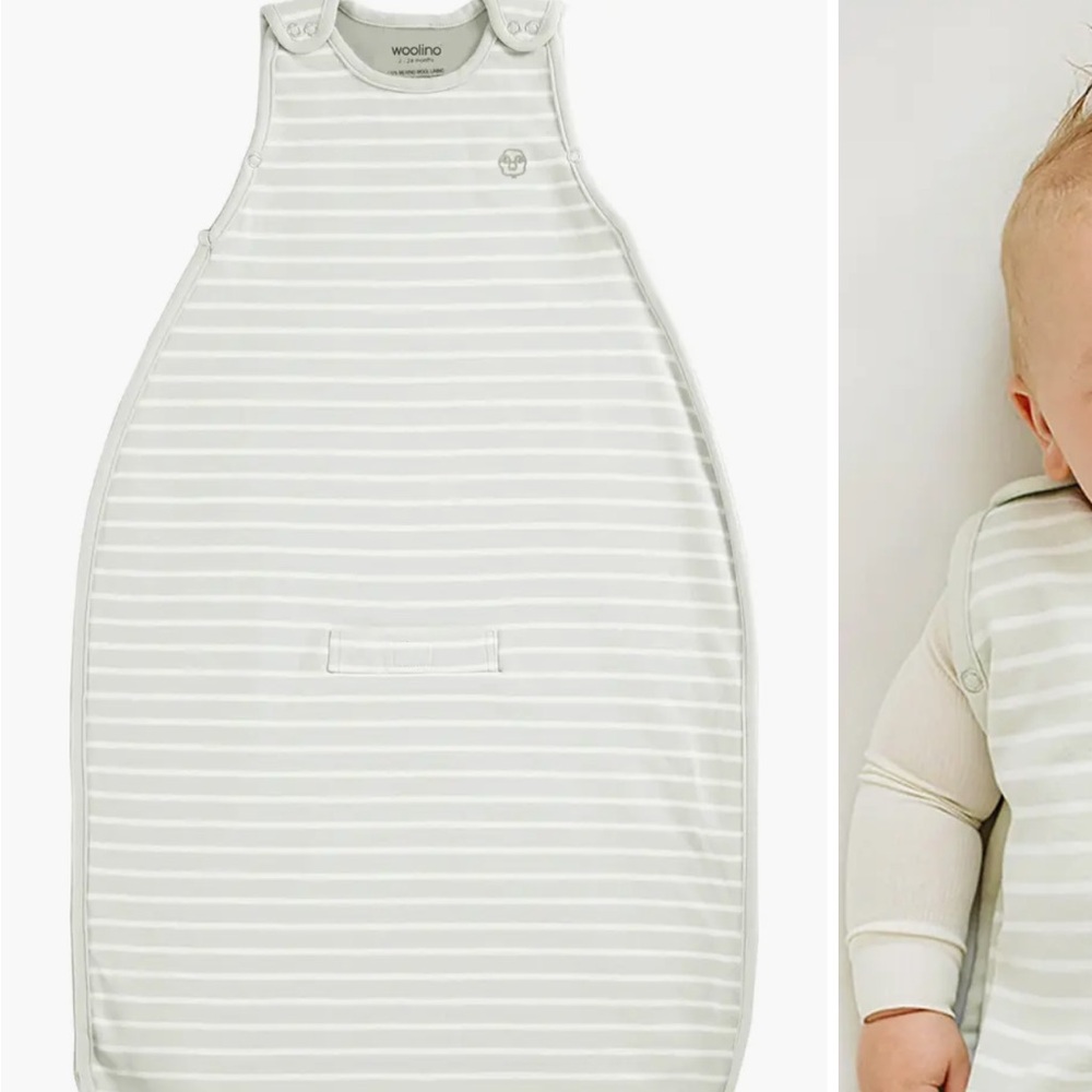 2 Woolino Striped Baby Sleep Sacks